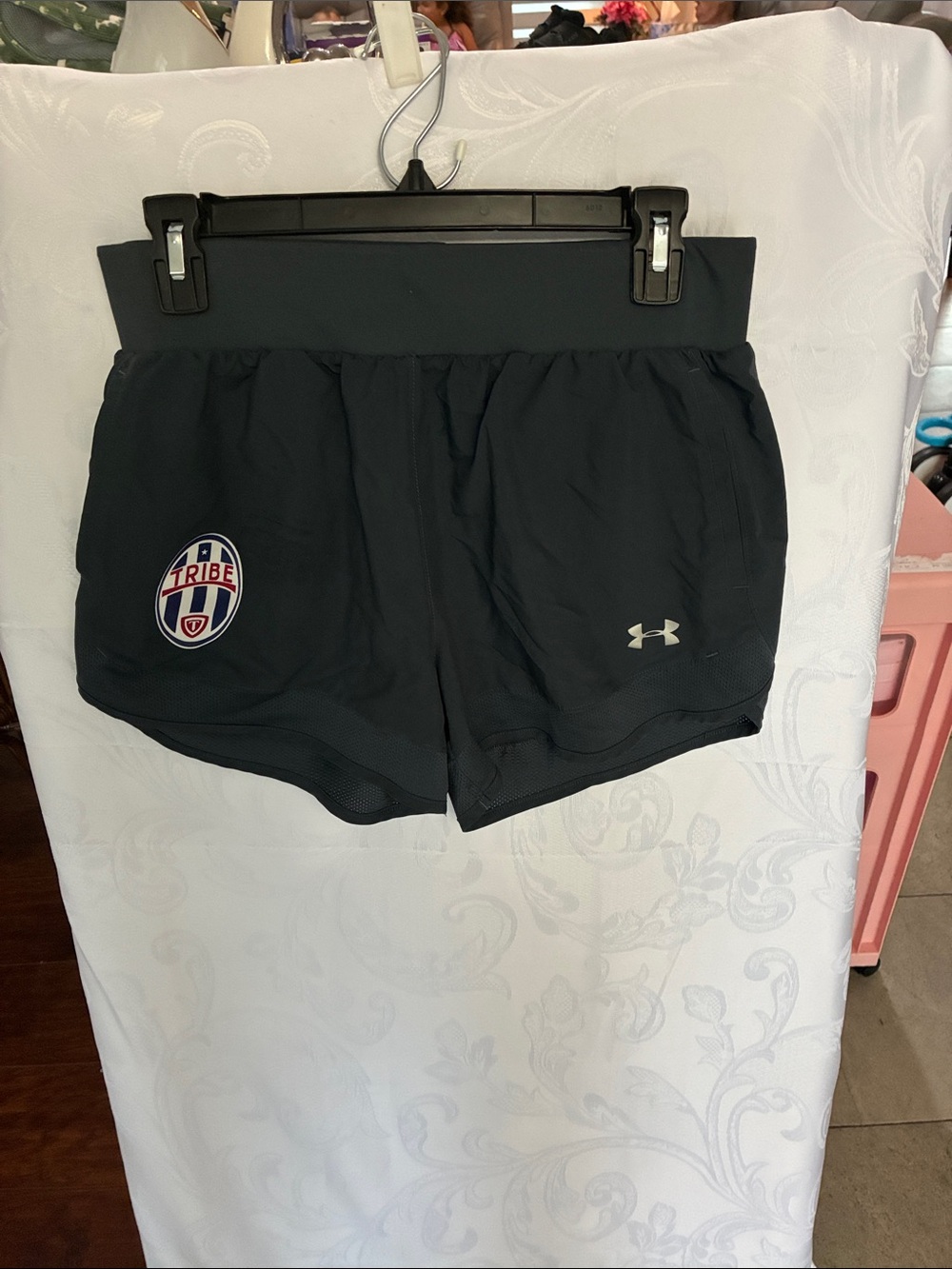 Under Armour Women's Black Athletic Shorts with Tribe Patch